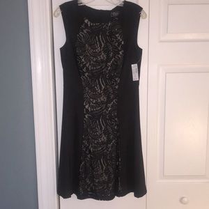 Black dress with lace inset